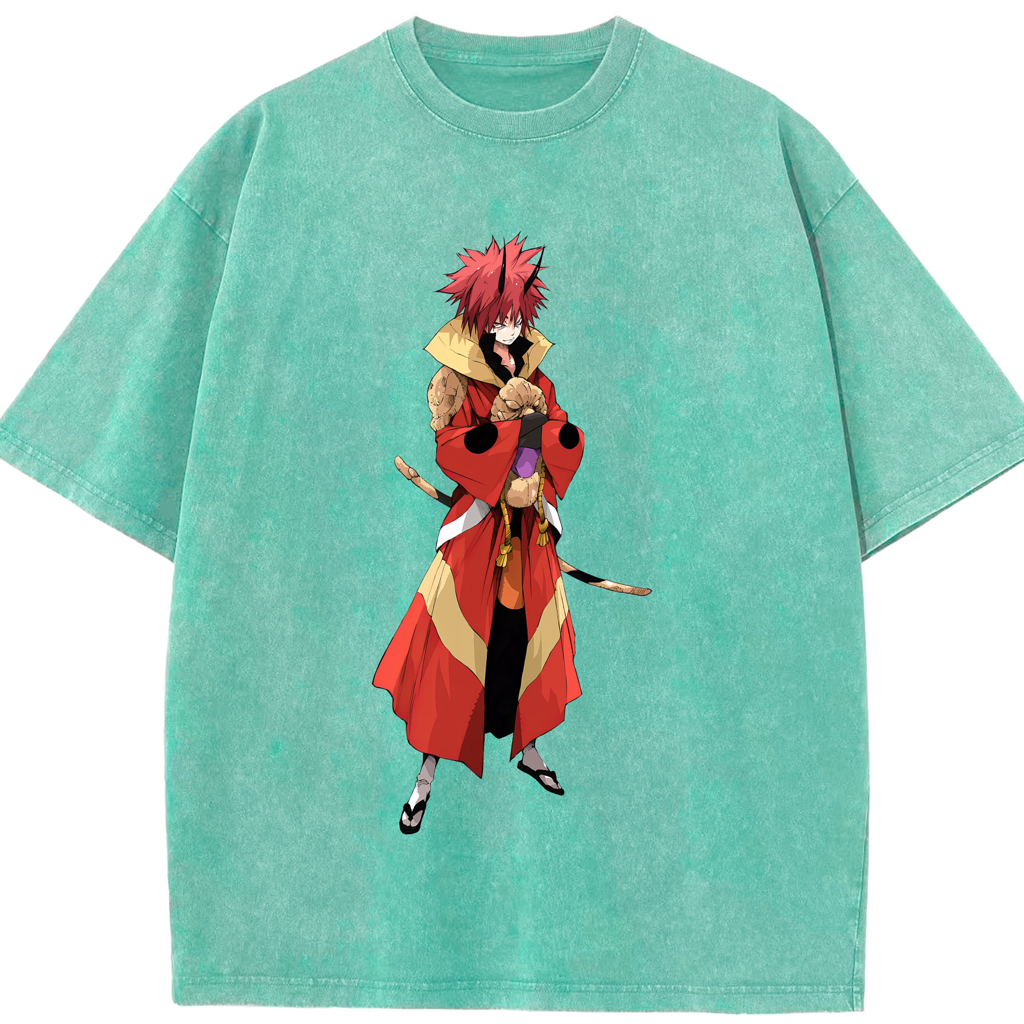 （画像用） 転スラ Regarding Reincarnated to Slime 綿100% ヴィンテージ風 半袖Tシャツ（フロントプリント）
